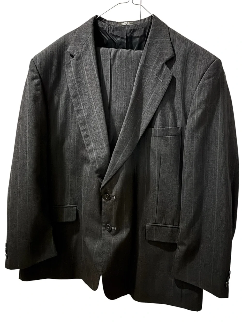Towncraft Custom Fit Suit | Charcoal Gray Pinstripe | Worsted Wool Blend 50R